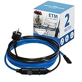 Câble chauffant antigel de 2 m avec thermostat 15 W/m - Chauffage d'accompagnement des tu...