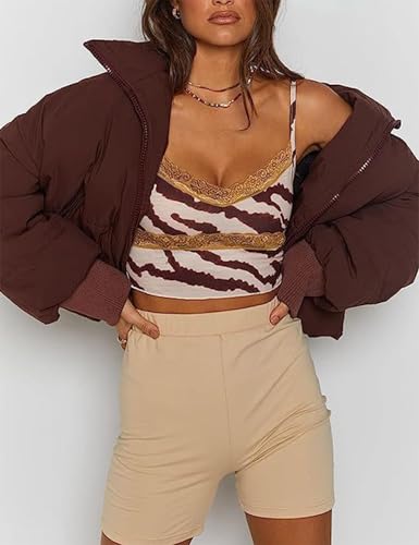 Image of Gihuo Women's Winter Cropped Puffer Jacket Coat Short Warm Quilted Jacket 2026