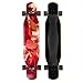 HLYT-Tabourets de bar Long Skateboard 47"Skateboard Drop Through Complete Brush Street Dance Longboard Cruiser 7 Couches Maple pour débutant Adulte Enfants Adolescents Cadeau