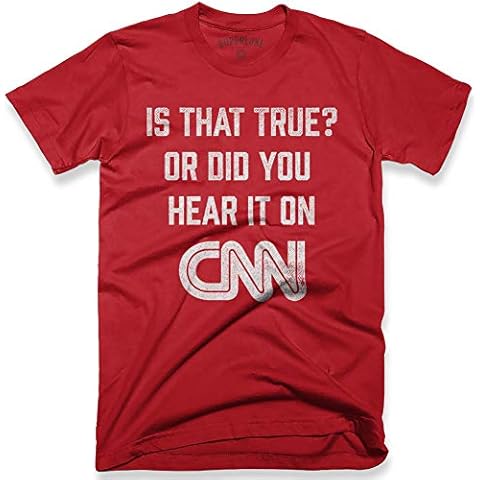 Superluxe Clothing is That True Or Did You Hear It On CNN? Mens Womens Unisex Funny Fake News Trump Supporter T-Shirt, Red, Small Cover