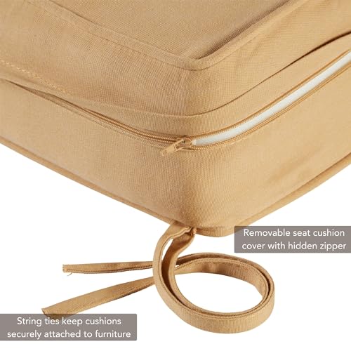 Greendale Home Fashions AZSC7830-WHEAT Outdoor Sunbrella Fabric Deep Seat Cushion thumb #4