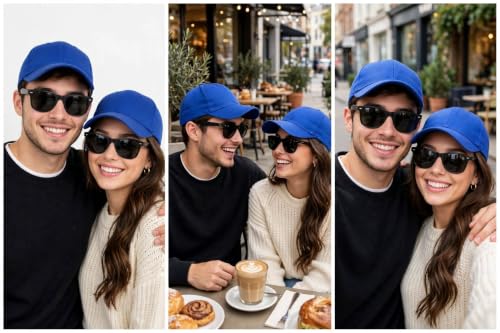 Image of Sunglass for Men Women Cap with Leather Patch, Casual Unisex Sports Hat, Adjustable Fit-Free Size-(Combo Sunglass Cap)