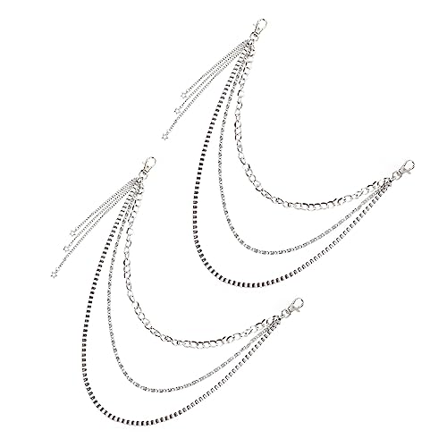 VALICLUD 2pcs Men Multilayer Waist Chain Fashionable Chain Accessory for Pants Unique Style for Casual Wear and Festivals