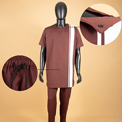 African Suits for Men Shirts and Pants 2 Piece Set Ankara Attire Plus Size Casual Outfit Tracksuit2