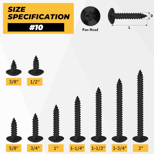 Tornillos autorroscantes #10 x 3/4 pulg, 100 unidades miniatura 3