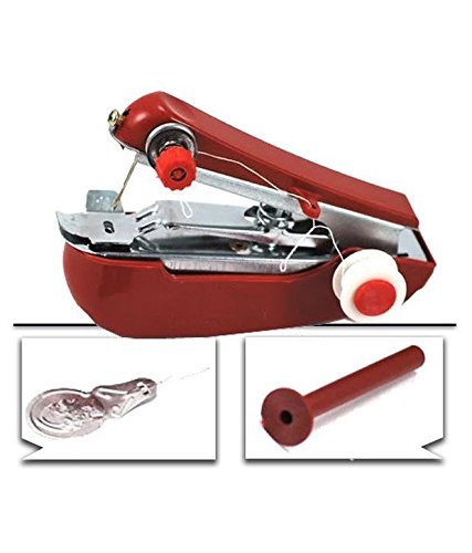 Tiru Traders Mini Stapler Style Plastic and Metal Hand Sewing Machine (Assorted, Tiru_Handheld sewing machine)