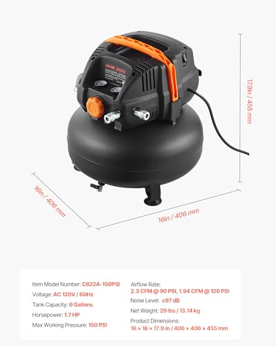 VEVOR 6 Gallon Pancake Air Compressor