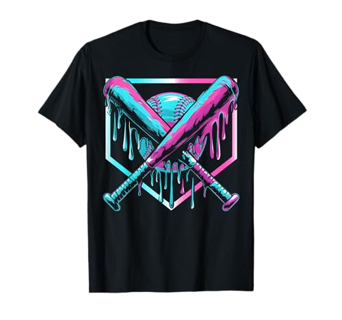 Baseball Drip For Boys Ice Cream Drip Youth Boys Baseball T-Shirt