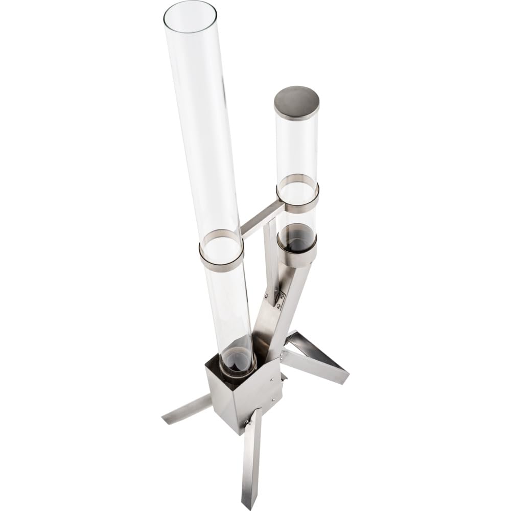 Feuerrohr aus Edelstahl & Glas - Pelletfackel für außen - Outdoor Feuersäule
