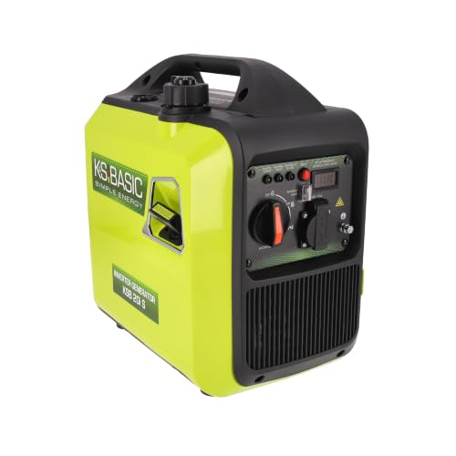 K&S BASIC 20i S Inverter-Generator 2000 W, Notstromaggregat Benzin, Stromaggregat 230V - reiner Sinuswelle, Stromerzeuger mit Eco-Modus, LED-Display, 1,8 kW Nennleistung, tragbar, für Camping, Zuhause