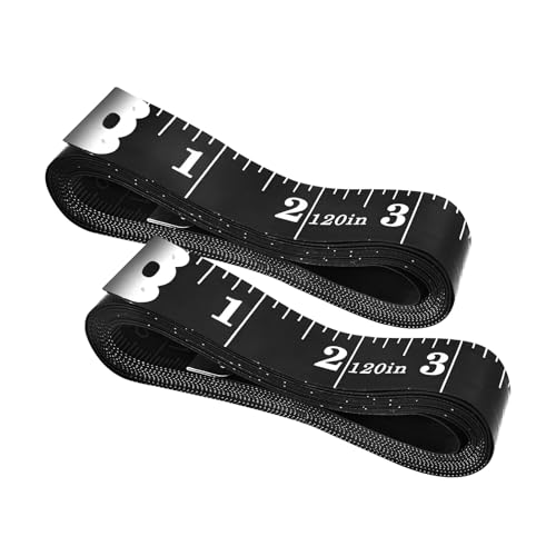 GDMINLO 2 Pack Sewing Tape Measure120Inch/300cmDouble-Scale Soft Tape Measuring Body Weight Loss Medical Body  Measurement Sewing Tailor Cloth Ruler Dressmaker Flexible Ruler Tape Measure (Black)