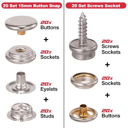 Outil de Fixation à Pression Robuste avec Kit Boutons pour Tissu Épais et Bricolage - 5