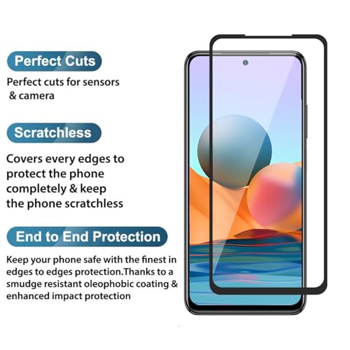 Image of POPIO Military-Grade Gorilla Tempered Glass for Xiaomi Redmi Note 10 / Redmi Note 10s | 9H Hardness, Edge-to-Edge, Bubble-Free
