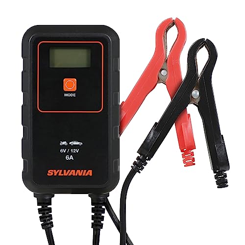 SYLVANIA - Smart Charger - Heavy-Duty, Portable Car Battery Charger - Makes Car Charging Easy - Use as Battery Maintainer - 6V or 12V Voltage Output - 6 AMP