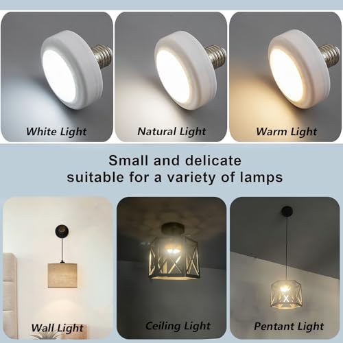 Image of XSDeTu E26 Battery Operated Light Bulb for Lamps, Screw in LED Puck Lights with Remote, Replacement AA Battery Powered Dimmable Timer Light Bulb with USB Cable for Non Electric Wall Sconce,1 Pack