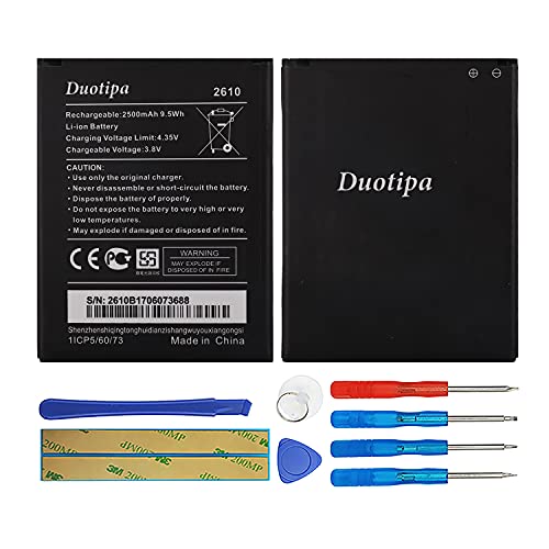 Duotipa Batterie de rechange WIKO 2610 compatible avec WIKO Y60 Jerry 2 Jerry 3 Tommy 3 Batterie avec outils
