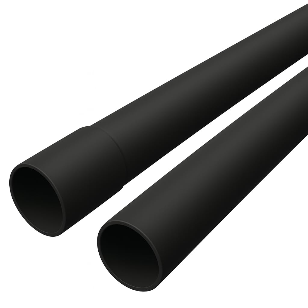 Tubo rigido in PVC 20 mm (M20) – 20 m tubo di installazione piuminato, ignifugo, per montaggio a parete, nero