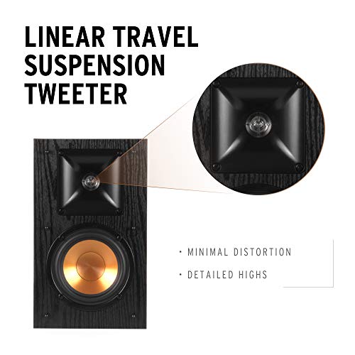 Image of Klipsch Synergy Black Label B-100 Bookshelf Speaker Pair with Proprietary Horn Technology, a 4 inch High-Output Woofer and a Dynamic .75 inch Tweeter for Surrounds or Front Speakers in Black