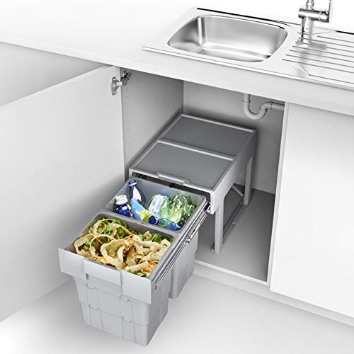 So-Tech® Système de Tri des Déchets Poubelle 2 x 16 litres à partir de 400 mm de Largeur de Porte avec Bacs