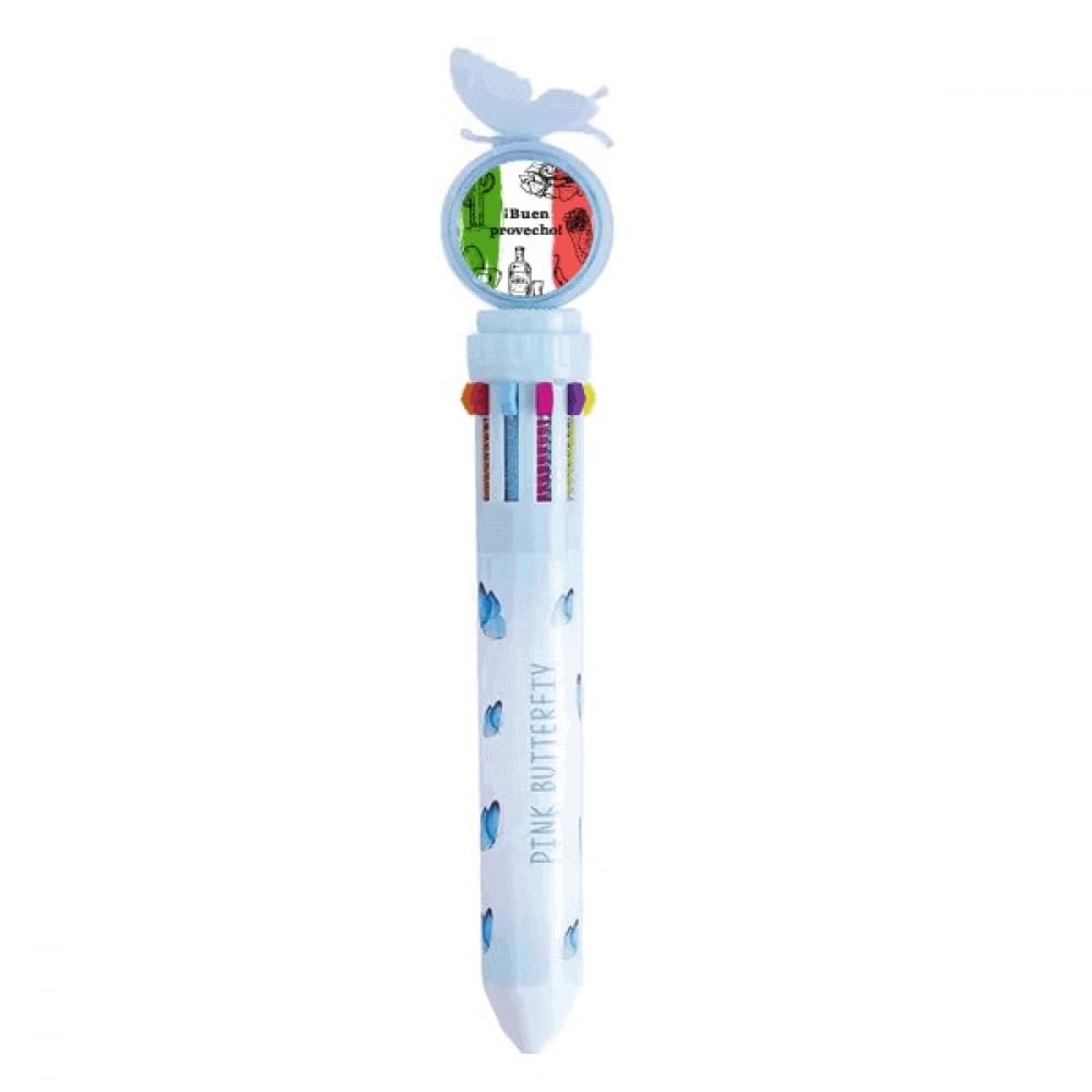 Stylo rétractable multicolore corps rond au design de cactus du Mexique - 4