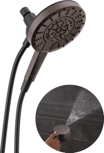 Image of Delta 5-Setting In2ition 2-in-1 Dual Shower Head with Handheld High Pressure ProClean Spray, Oil Rubbed Bronze Detachable Shower Head with Hose, 1.75 GPM Flow Rate, Venetian Bronze 75548RB