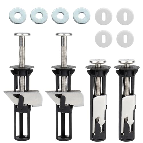 4 Stück M5 WC Sitz Schrauben Set, Robust und Einfach zu Bedienen, Toilettensitz Befestigung, Breites Anwendungsspektrum, Toilettendeckel Befestigung, für WC-Sitzbefestigung (Schwarz)