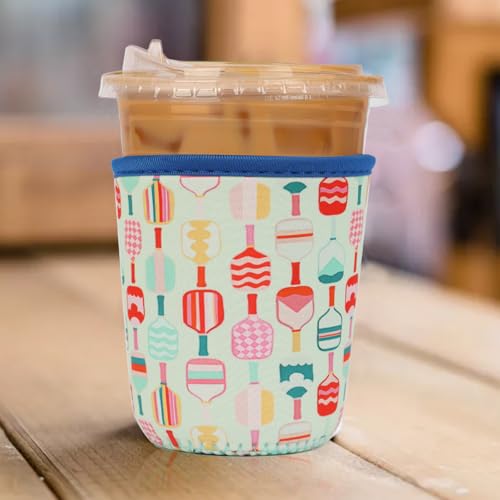 Image of Reusable 3-Pack Iced Coffee Cup Sleeve, Insulated Neoprene, Beverage Holder for Iced Coffee, Durable Drink Sleeve for Cold Beverages, Pickleball Play