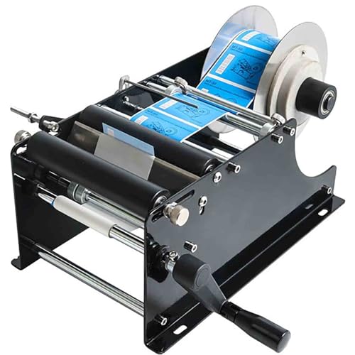 HQYMXYGEUR Máquina etiquetadora Manual de Botellas Redondas,etiquetadora,aplicador de Etiquetas,Impresora de Etiquetas,máquina empacadora para Botellas Redondas de Vidrio,plástico,Metal,etc.