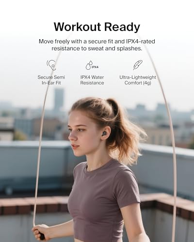 Image of Belkin SoundForm Anywhere Wireless EarBuds, IPX4 Waterproof Bluetooth Earphones, Long-Lasting Comfort, Compact Case with Keyring for iPhone, iPad, Tablet, Laptop, Hiking, Running, Travel, etc. - Black