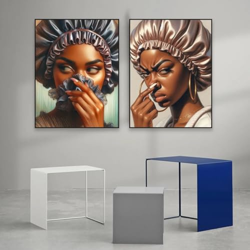 Toile de femme africaine portrait artistique haute qualité avec cadre