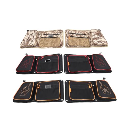 GZYF 2 pcs Rear Door Bags Knee Pad Nylon Black+Red For Polaris RZR XP4 1000 4 Door 2014-2023