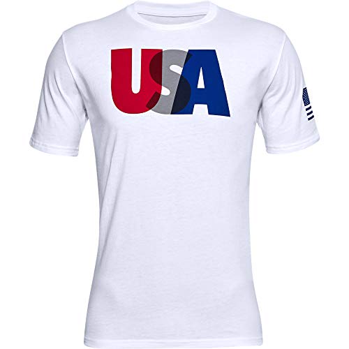 T-shirt Under Armour Freedom USA pour homme grand t-shirt de sport blanc 3XL