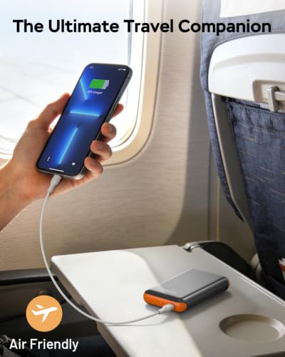 Image of GOODaaa Portable Charger, 10000mAh Power Bank Built in Cables, 3 Outputs 1 Inputs for All Mobile Devices Slim Charging Bank, Small Thin Phone Charger, Airline Approved Travel Slim Compact Battery Pack