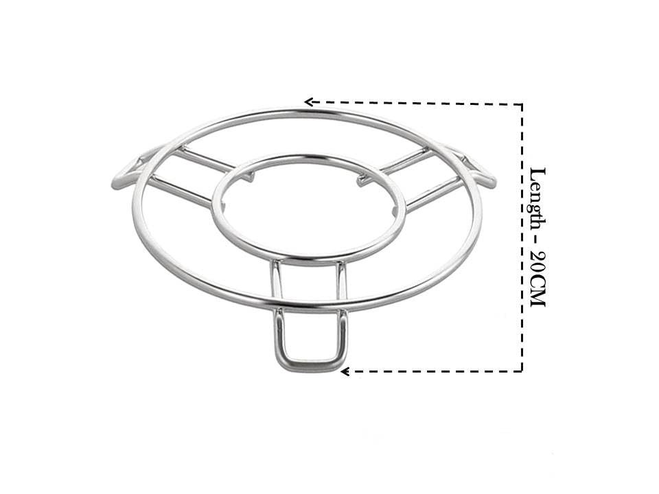 Image of Ajay's Shoppe Stainless Steel Hot Pot Stand Set of 2 | Heat Resistant Trivet for Kitchen Counter & Dining Table | Pot Holder for Cookers, Pans, Kadhai & Serving Dishes