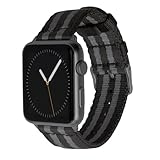 Archer Watch Straps - Seat Belt Nylon Watch Bands for Apple Watch (Black/Gray, Space Gray, 42/44mm)