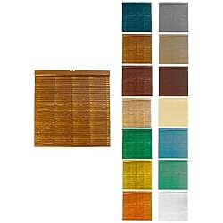 Persianas Puga JARDIN202 - Persiana de Madera Alicantina con Polea Metálica - Estor Enrollable para Ventanas, Puertas, Salón | 30 x 40 cm (Avellana (Barnizada))
