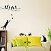 SITAKE 2 zestawy urocze naklejki dekoracyjne z kotem, czarny kot ptak motyl drzewo pokój naklejki ścienne, zrób to sam tapeta winylowa mural dekoracja domu do salonu, sypialni, pokoju dziecięcego, wystrój domu wiejskiego