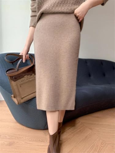 Women Cashmere Skirts Basic Office Lady Knit2