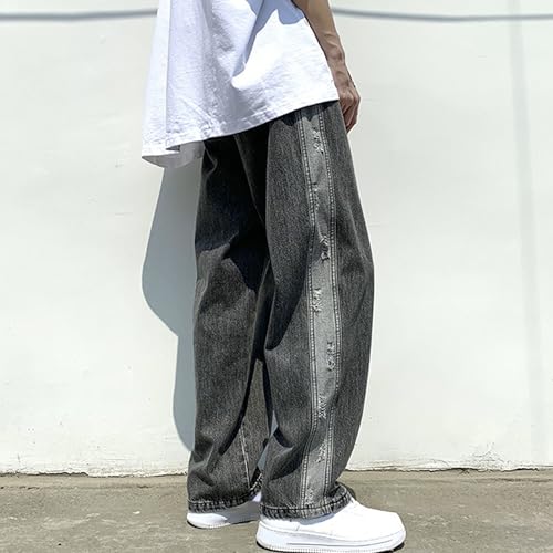 Baggy Jeans for Men Mens Straight Leg Jeans Retro Jean for Men Vintage Streetwear Hip Hop Trendy Denim Pant4