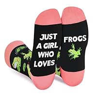 Funny Animals Socks for Women Ladies Mum Teenage Girls - Just A Girl Who Loves Frogs - Novelty Funky Odd Fun Silly Cute Cartoon Sock Easter Valentine Christmas Birthday Gifts Stocking Fillers