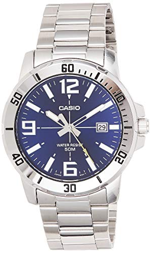 Casio MTP-VD01D-2BV Men's Enticer Stainless Steel Blue Dial Casual Analog Sporty Watch