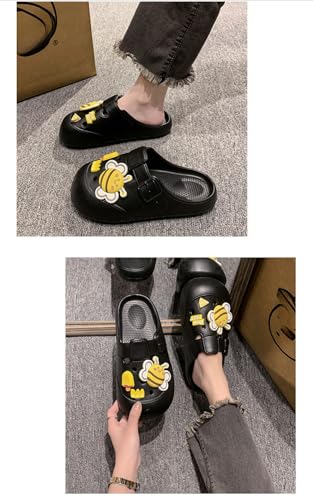 Cute Bee Design Adorable Flip Flops, Sweet EVA Indoor Non-Slip House Shoes for Women Home Bath Slippers4