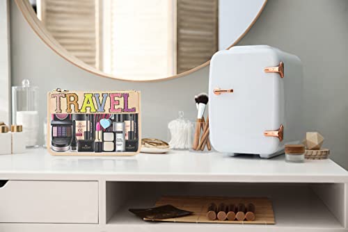 Chenille Letter Travel Pouch - Nylon And Pvc Clear Flat Pouch For Cosmetics And Toiletries Organization, Glitter Travel Bag With Zipper For Women, Makeup Organizer For Girls, Nude #TOP3