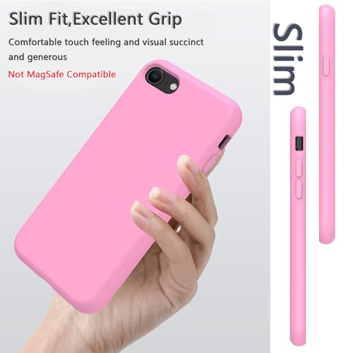 Image of iPhone SE /8 /7 Case Silicone,Soft Microfiber Lining(Rose Pink)