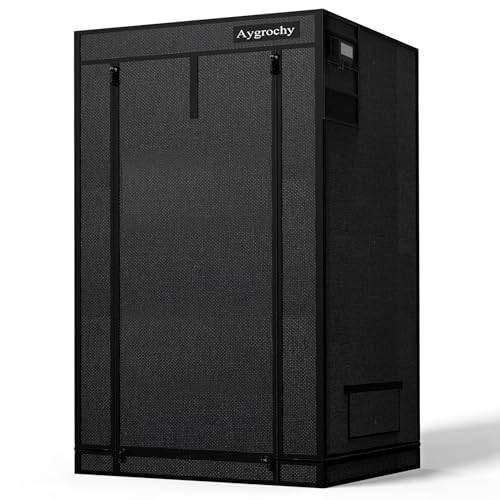 Aygrochy Growzelt 100x100x200cm Indoor Grow Tent mit Reflektierende Mylar Zuchtzelte abnehmbaren Boden Tablett für Pflanzen wachsen Raum