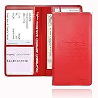 Car Registration And Insurance Card Holder, Leather Vehicle Insurance Card Holder Glove Box Compartment Organizer, Car Wallet Case For License Cards - View #5