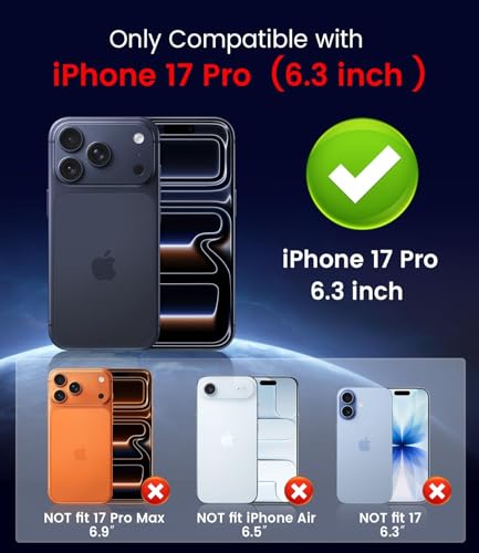 Image of DIZORO Magnetic Case for (iPhone 17 Pro) Case [Compatible with MagSafe][Built-in Camera Lens Protector] Slim Soft Silicone Bumper Shockproof Metallic Luster Back Cover Phone Case - Black