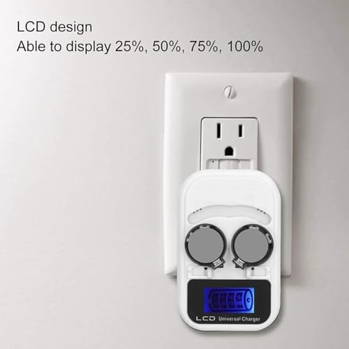 Knopfbatterieladegerät 100-240V mit LCD Display für wiederaufladbare Knopfbatterien LIR2016 LIR2025 LIR2032 ML2016 ML2025 ML2032, Ladegerät für Lithiumzellenbatterien