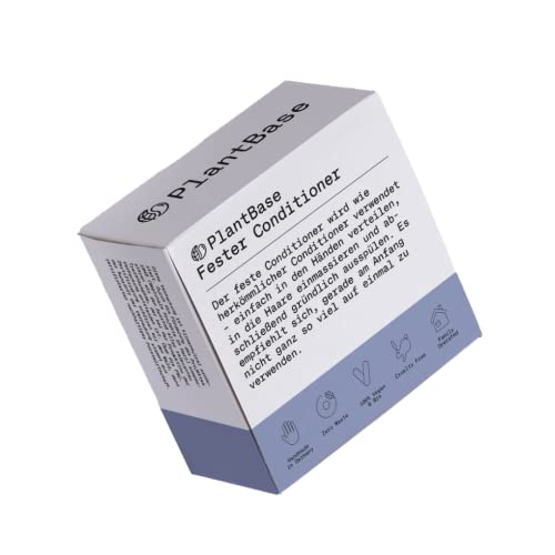 PlantBase Fester Conditioner Haare | Spülung für intensive Feuchtigkeit & Glanz | Vegane Formel mit frischem Lemongras Duft | Feuchtigkeits-Pflege-Spülung | Handgemacht & Made in Germany | 1 x 60 g Cover