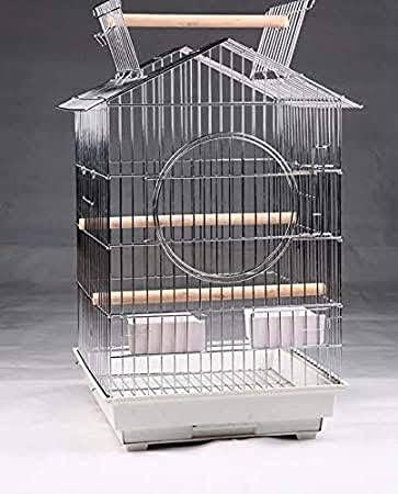 Foldable Bird cage for Macaw, Green Parrot and All Big Birds L 17" x W 17" x H 30" with 2 Cups, 2 Perch and Tray - A5001-BLACK Color (B0CBSDRPCF) Amazon Price History, Amazon Price Tracker